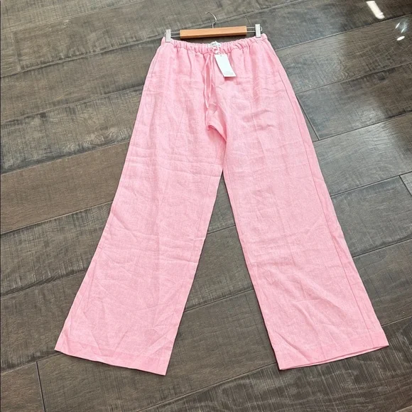 NWT Mango Soft Pink Linen Trousers SIZE M - Picture 7 of 11